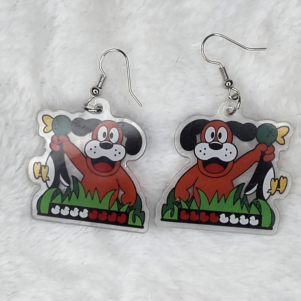 Nintendo Duck Hunt Earrings - Red and Green